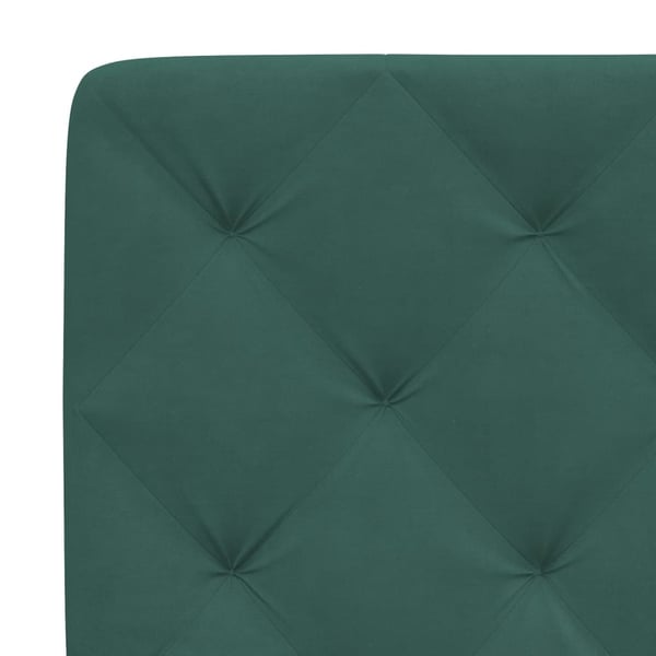 vidaXL sengeramme med LED uden madras 140x200 cm velour mørkegrøn