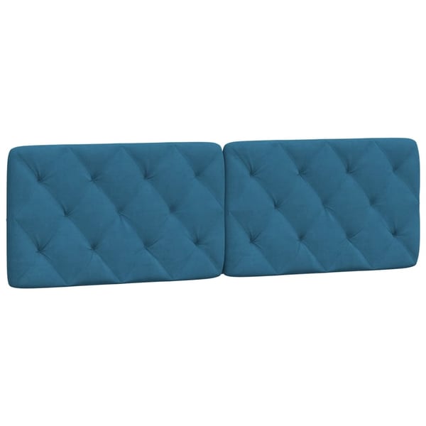 vidaXL sengeramme med LED uden madras 160x200 cm velour blå