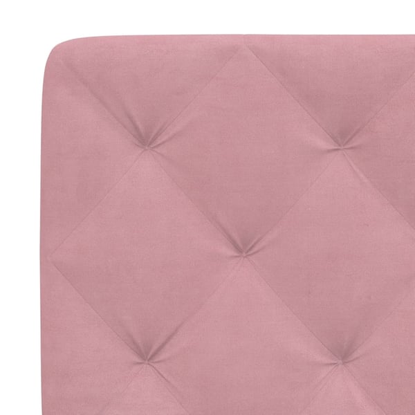 vidaXL seng med madras 160x200 cm velour lyserød