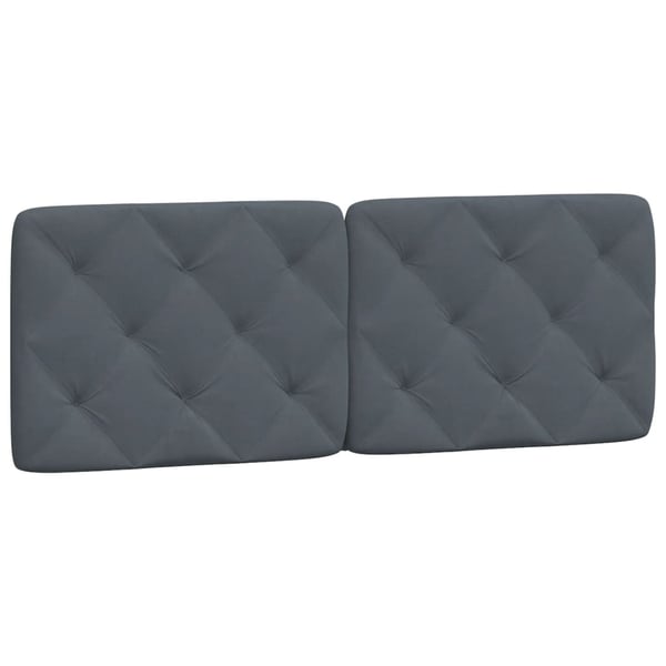 vidaXL sengeramme med LED uden madras 140x190 cm velour mørkegrå