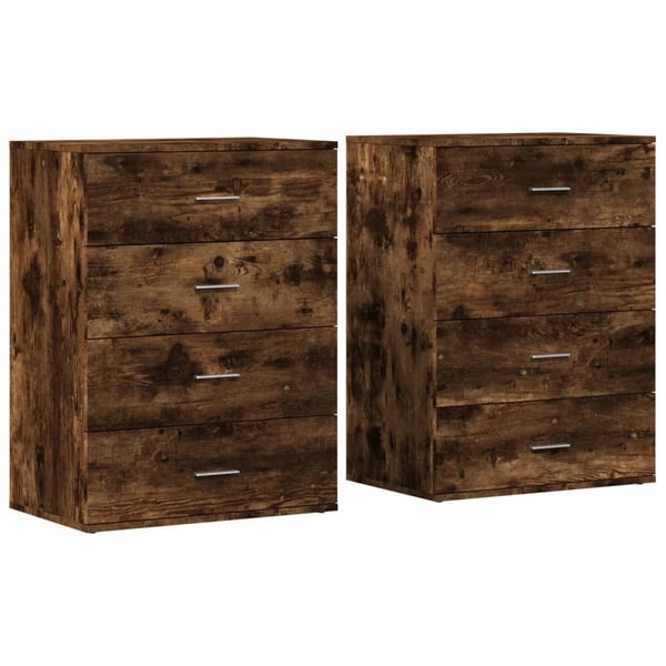 vidaXL Skjenker 2 stk røkt eik 60x39x80 cm konstruert tre
