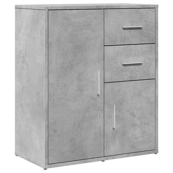 vidaXL Skjenker 2 betonggrå 60x31x70 cm konstruert tre