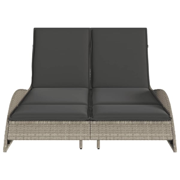 vidaXL liggestol med hynde 114x205x73 cm polyrattan lysegrå