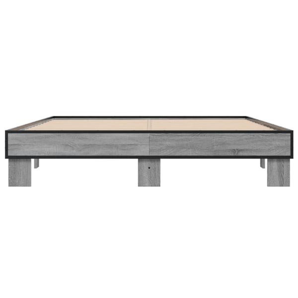 vidaXL Sengeramme grå sonoma 150x200 cm konstruert tre og metall