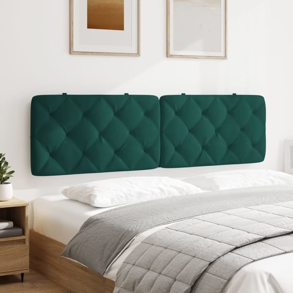 vidaXL gavlpude 180 cm velour mørkegrøn