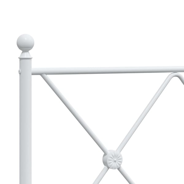 vidaXL Sengeramme i metall med hodegavl hvit 140x190 cm