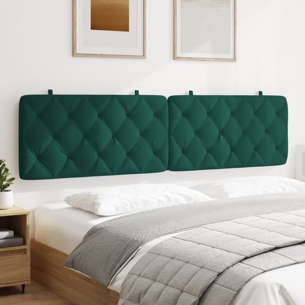 vidaXL gavlpude 200 cm velour mørkegrøn