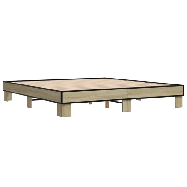 vidaXL Sengeramme sonoma eik 160x200 cm konstruert tre og metall