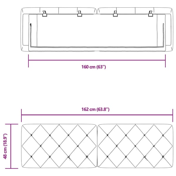 vidaXL gavlpude 160 cm velour pink