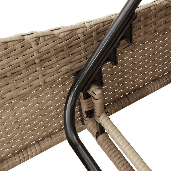 vidaXL liggestol med hynder 114x205x73 cm polyrattan beige