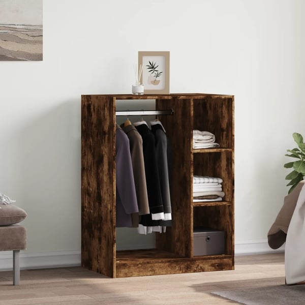 vidaXL Garderobe røkt eik 77x48x102 cm konstruert tre
