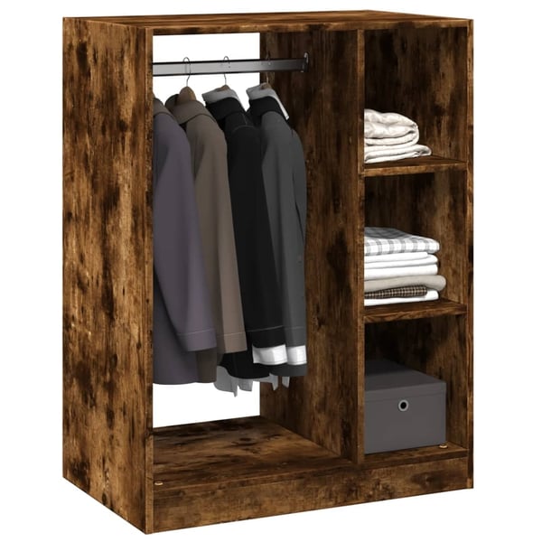 vidaXL Garderobe røkt eik 77x48x102 cm konstruert tre