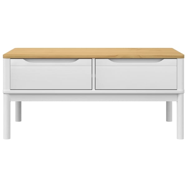 vidaXL Salongbord FLORO hvit 99x55,5x45 cm heltre furu