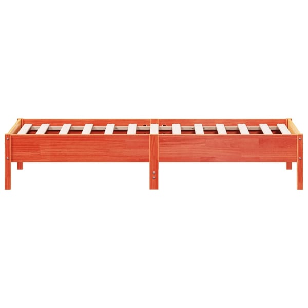 vidaXL Sengeramme uten madrass voksbrun 75x190 cm heltre furu