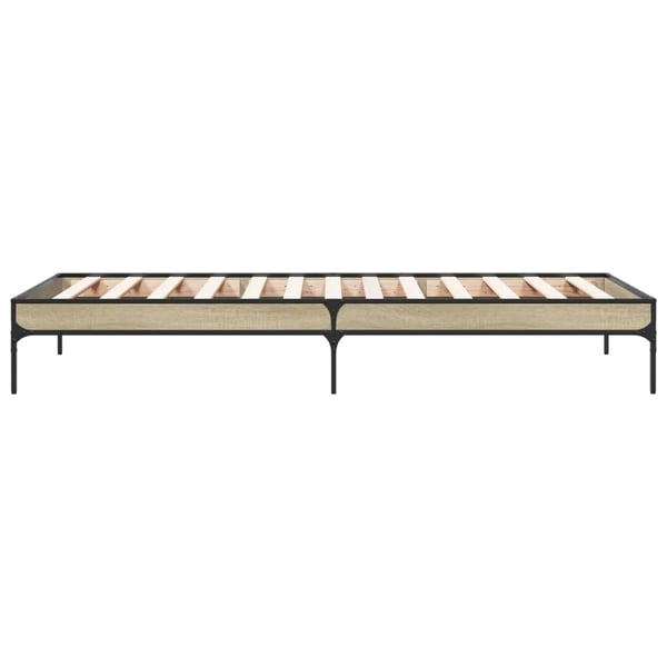vidaXL Sengeramme sonoma eik 100x200 cm konstruert tre og metall