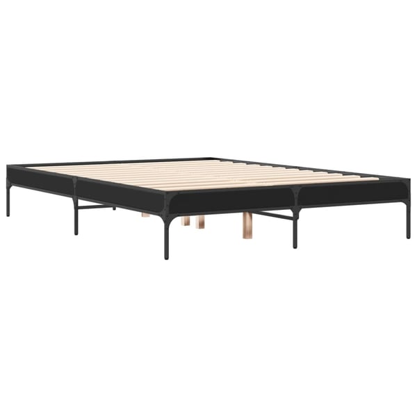 vidaXL sengestel 120x190 cm konstrueret træ og metal sort