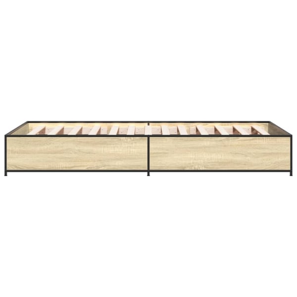 vidaXL Sengeramme sonoma eik 75x190 cm konstruert tre og metall
