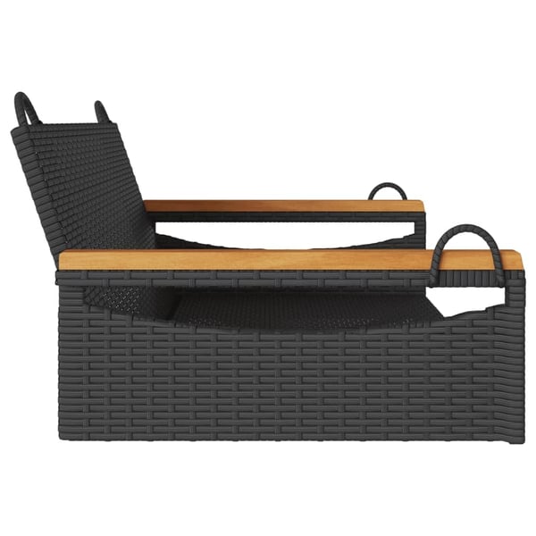 vidaXL gyngebænk 109x62x40 cm polyrattan sort