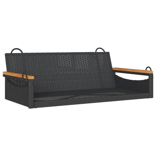vidaXL gyngebænk 109x62x40 cm polyrattan sort