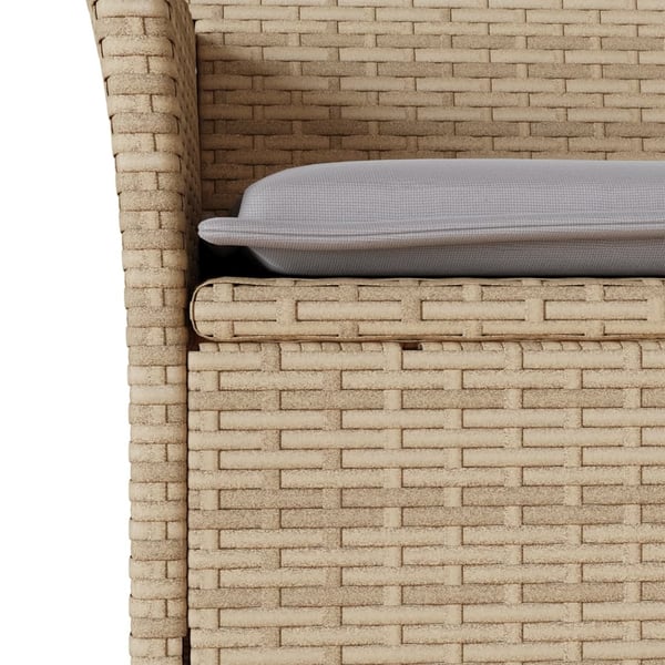 vidaXL Matgrupp för trädgård med dynor 5 delar beige konstrotting&glas