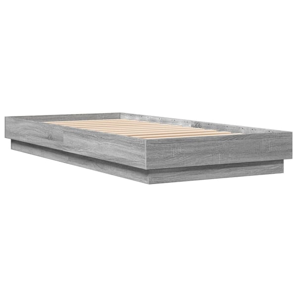 vidaXL Sengeramme grå sonoma 100x200 cm konstruert tre