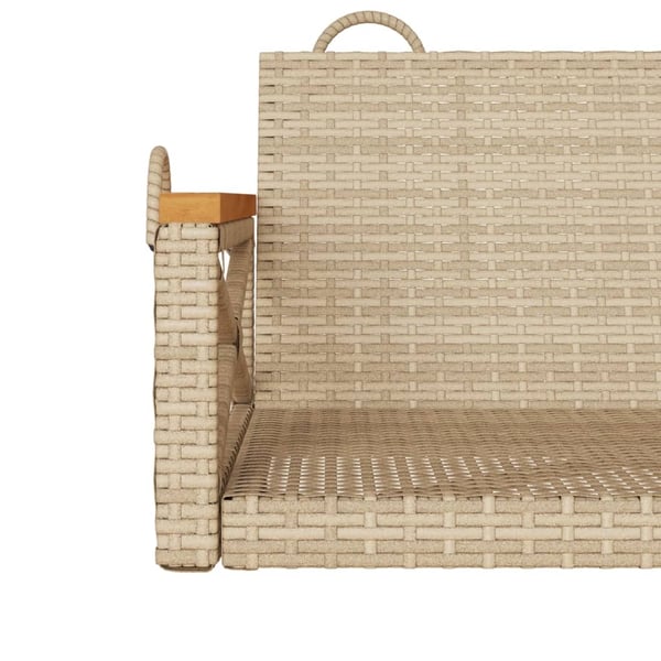 vidaXL gyngebænk 63x62x40 cm polyrattan beige