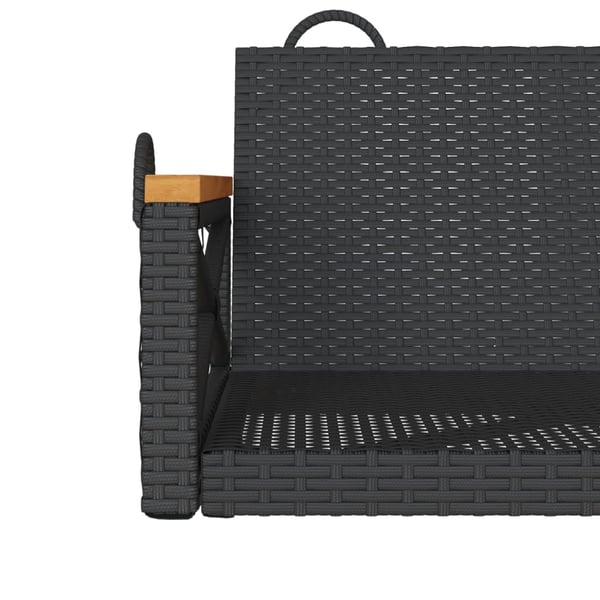 vidaXL gyngebænk 63x62x40 cm polyrattan sort
