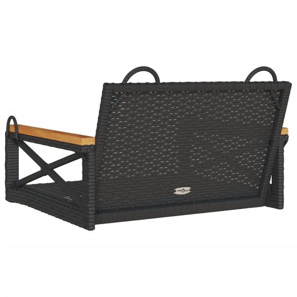 vidaXL gyngebænk 63x62x40 cm polyrattan sort