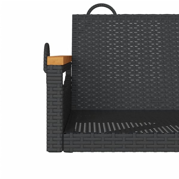 vidaXL gyngebænk 63x62x40 cm polyrattan sort