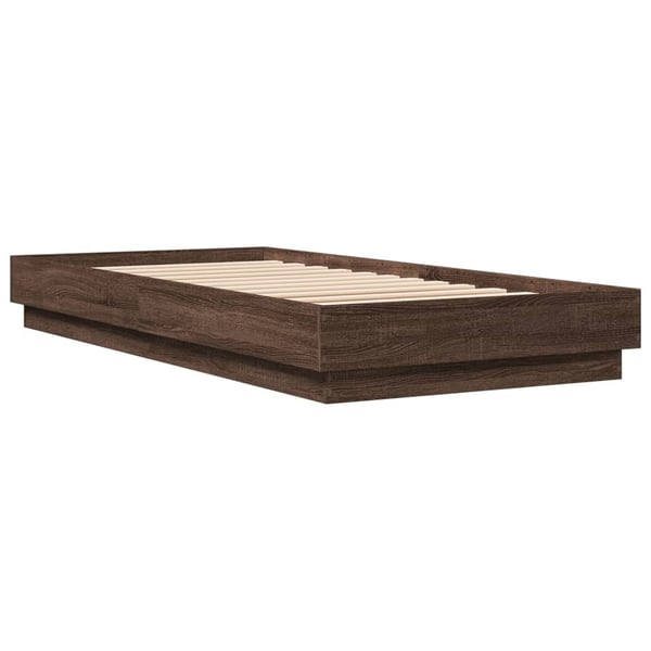 vidaXL sengeramme 100x200 cm uden madras konstrueret træ brunt eg
