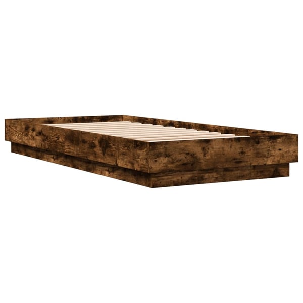 vidaXL sengeramme 100x200 cm uden madras konstrueret træ røget eg