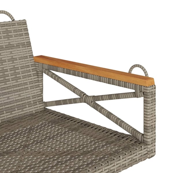 vidaXL gyngebænk 63x62x40 cm polyrattan grå
