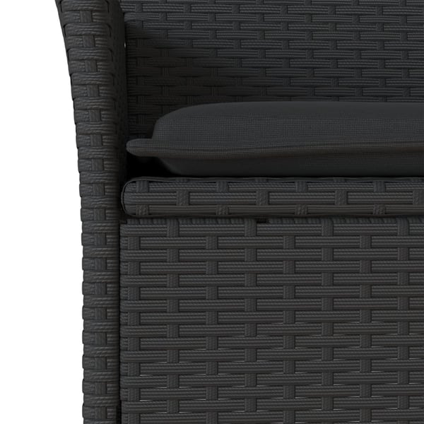 vidaXL spisebordssæt til haven 5dele med hynder polyrattan akacie sort