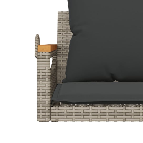 vidaXL gyngebænk med hynder 63x62x40 cm polyrattan grå