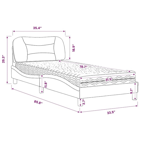 vidaXL seng med madras Hvar 80x200 cm stof cremefarvet