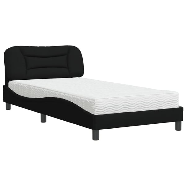 vidaXL seng med madras Hvar 100x200 cm stof sort