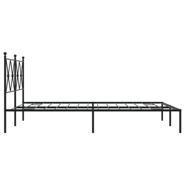 vidaXL Sengeramme i metall med hodegavl svart 140x190 cm