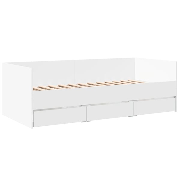vidaXL Dagseng med skuffer uten Madrass Hvit 90x190 cm