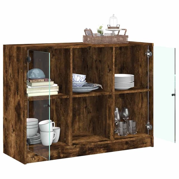 vidaXL Skjenk røkt eik 102x37x75,5 cm konstruert tre