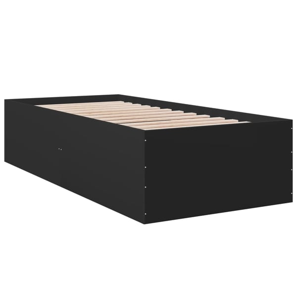 vidaXL sengeramme 100x200 cm konstrueret træ sort