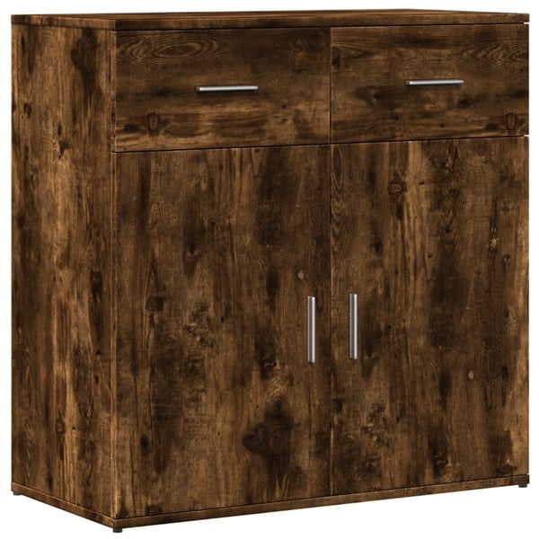 vidaXL skænk 79x38x80 cm konstrueret træ røget egetræsfarve