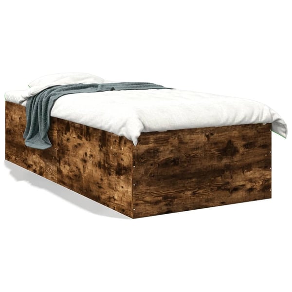 vidaXL Sängram rökfärgad ek 100x200 cm konstruerad trä