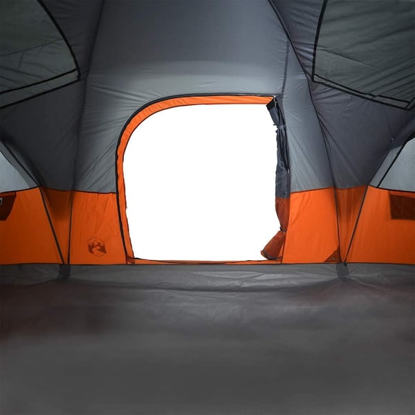 vidaXL Kuppeltelt for camping 11 personer grå og oransje vanntett