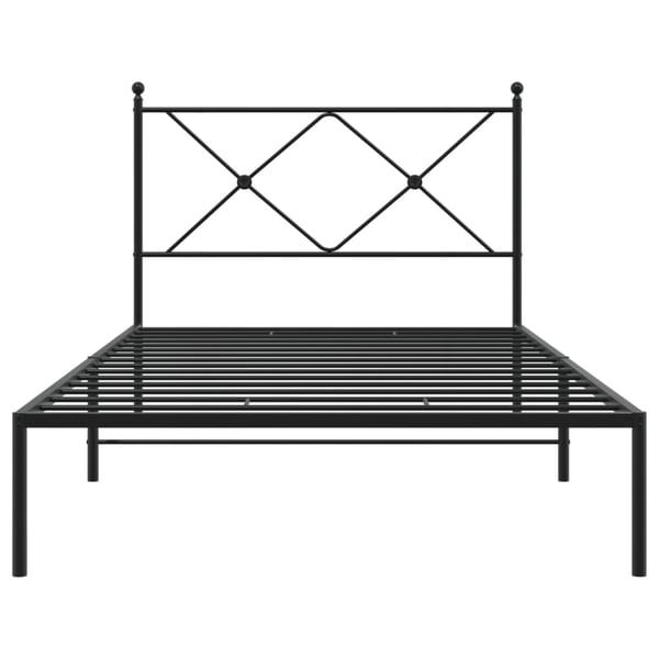 vidaXL Sengeramme i metall med hodegavl svart 107x203 cm