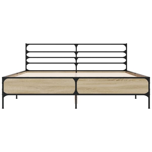 vidaXL Sengeramme sonoma eik 150x200 cm konstruert tre og metall