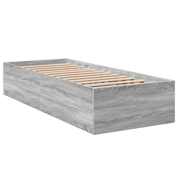 vidaXL Sengeramme grå sonoma 90x200 cm konstruert tre