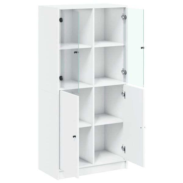 vidaXL Highboard med dører hvit 68x37x142 cm konstruert tre