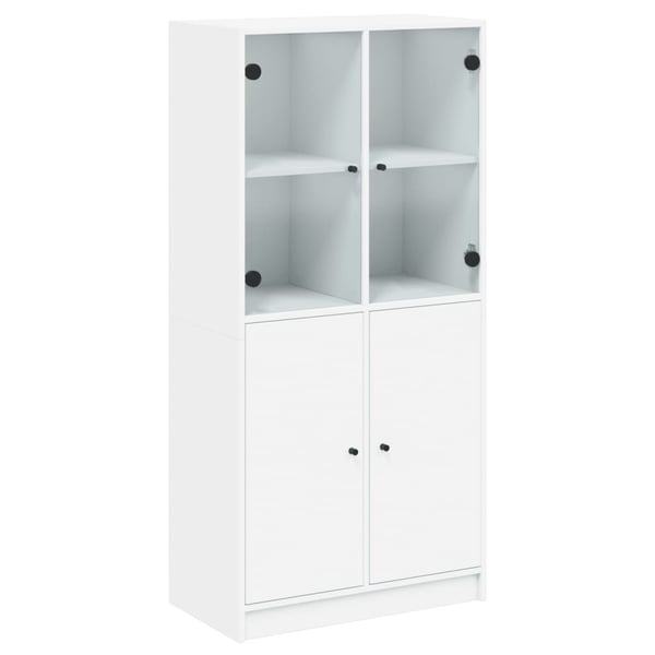 vidaXL skab med låger 68x37x142 cm konstrueret træ hvid