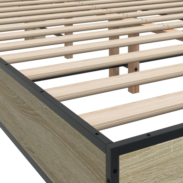 vidaXL Sengeramme sonoma eik 120x200 cm konstruert tre og metall