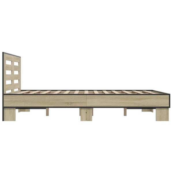 vidaXL Sengeramme sonoma eik 120x200 cm konstruert tre og metall